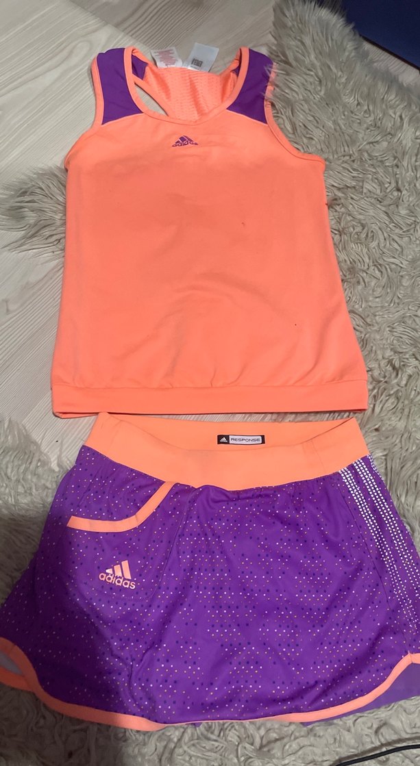 Mor ve Turuncu Spor Takım Mini Etek ve Atlet - Görsel 3