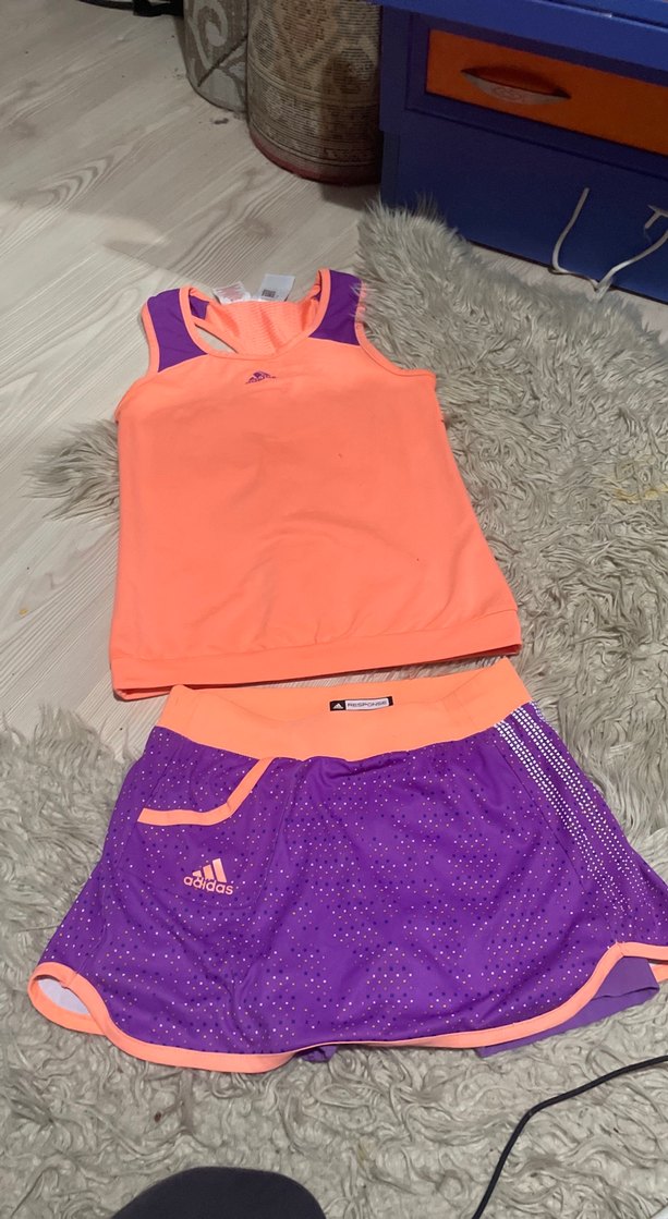 Mor ve Turuncu Spor Takım Mini Etek ve Atlet - Görsel 2