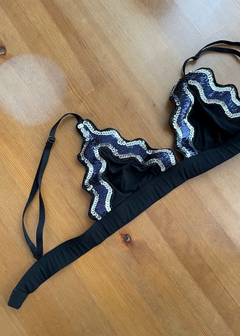 s Beden Pullu ışıltılı bikini üstü