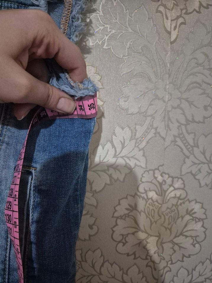 Düğmeli Kolsuz Mini Denim Ceket - Görsel 3