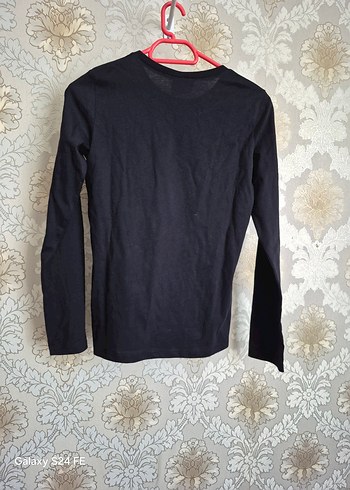 8 Yaş Beden Kız Çocuk Siyah Uzun Kollu Baskılı Sweatshirt