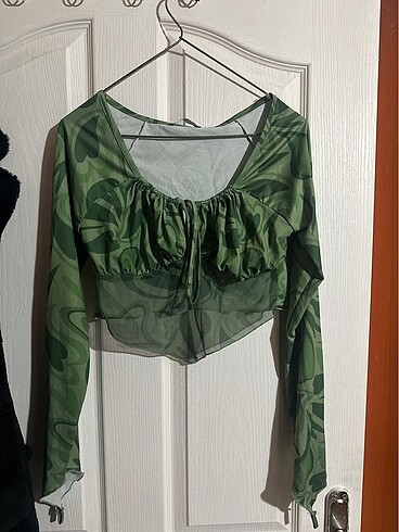 Yeşil crop bluz