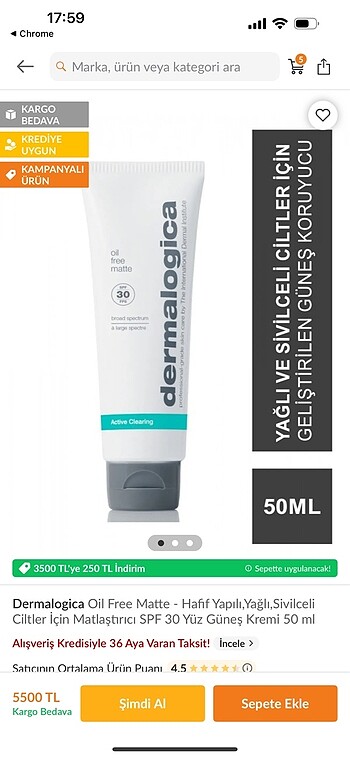 Dermalogica oil free matte