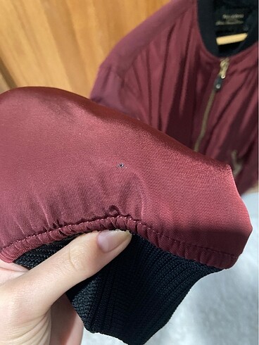 Pull and Bear Pull and Bear - Bordo Bomber Ceket