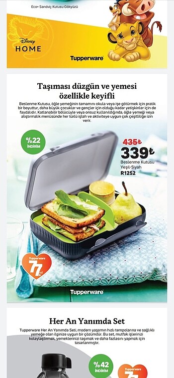Tupperware Beslenme kutusu