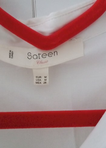 Saten Düğmeli Beyaz Keten Gömlek