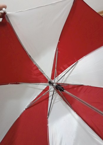 Kırmızı Beyaz Katlamalı Çocuk Şemsiye - Görsel 3