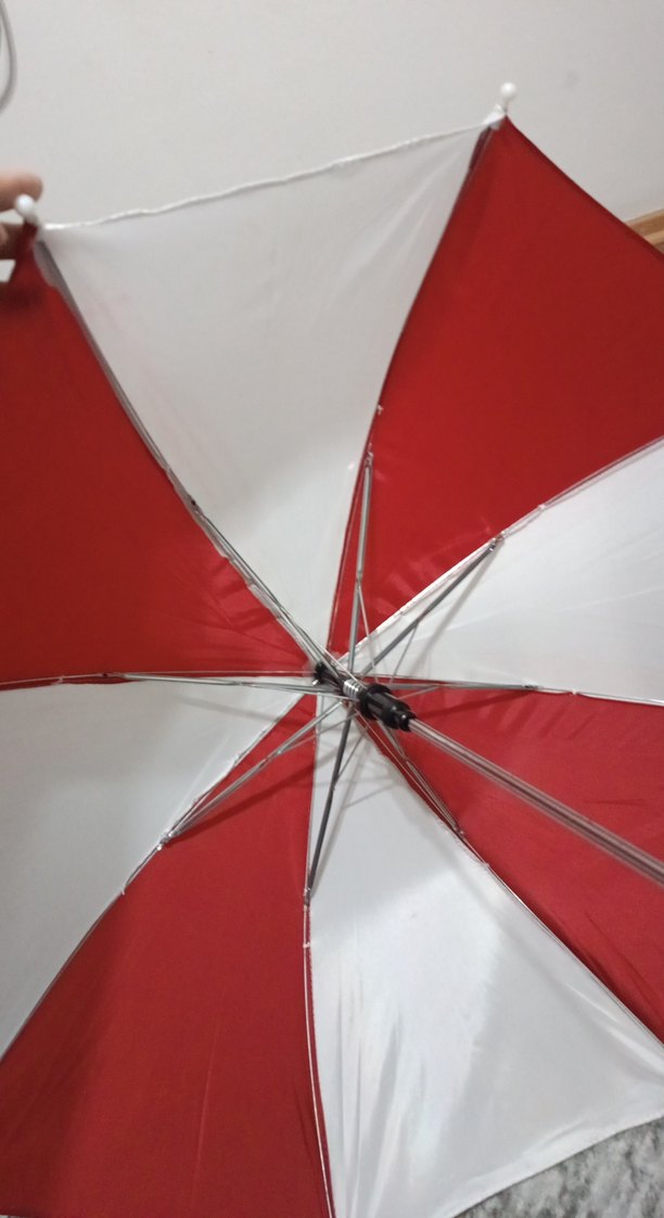 Kırmızı Beyaz Katlamalı Çocuk Şemsiye - Görsel 3