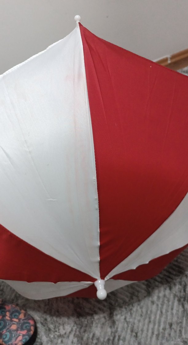 Kırmızı Beyaz Katlamalı Çocuk Şemsiye - Görsel 4