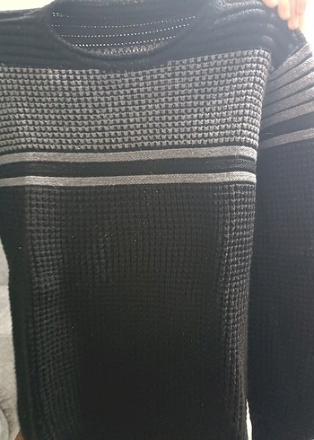 Gri Erkek Triko Bisiklet Yaka Kazak - Görsel 2