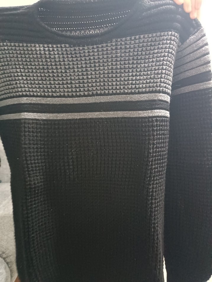 Gri Erkek Triko Bisiklet Yaka Kazak - Görsel 2