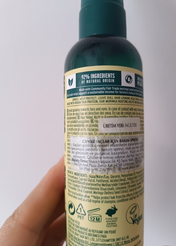 The body shop koruyucu sac spreyi - Görsel 4