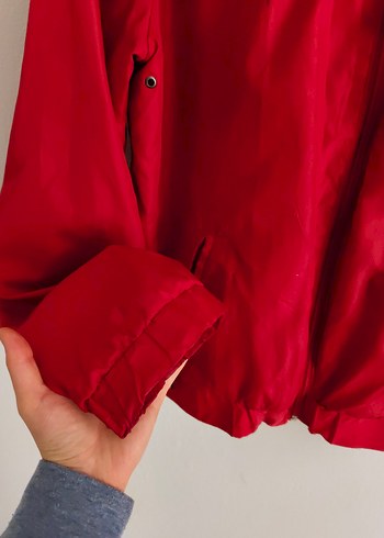 Kırmızı Fermuarlı Kadın Ceket - Görsel 3