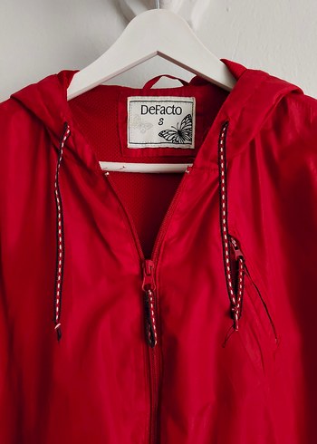 Kırmızı Fermuarlı Kadın Ceket - Görsel 2