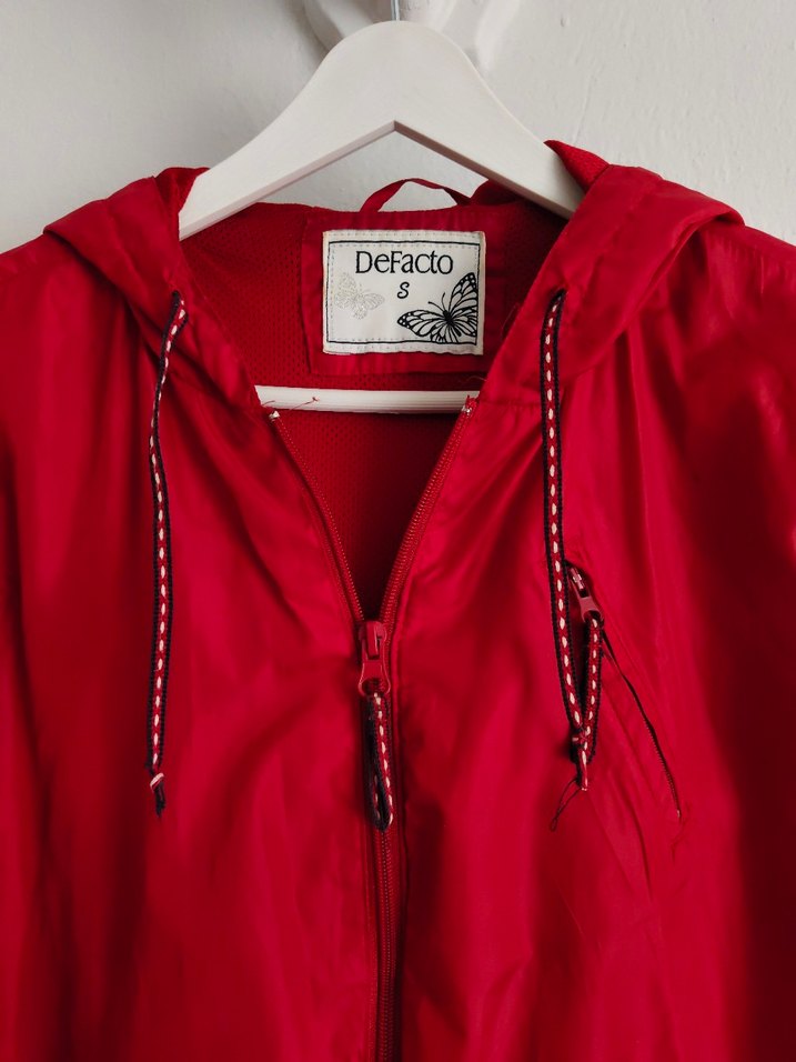 Kırmızı Fermuarlı Kadın Ceket - Görsel 2
