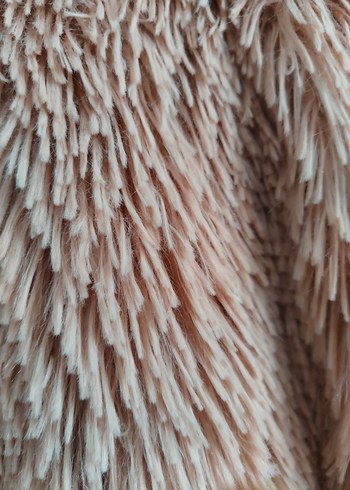 Pembe Kadın Midi Boy Suni Kürk Ceket - Görsel 7