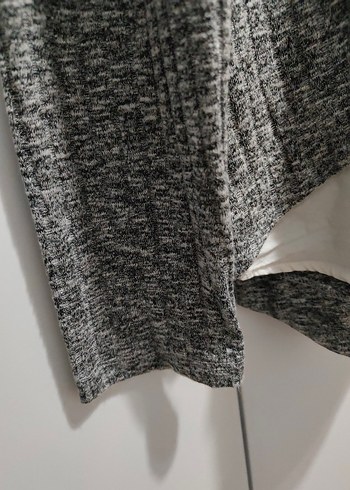 Gri Uzun Kollu Örgü Kadın Kazak - Görsel 4