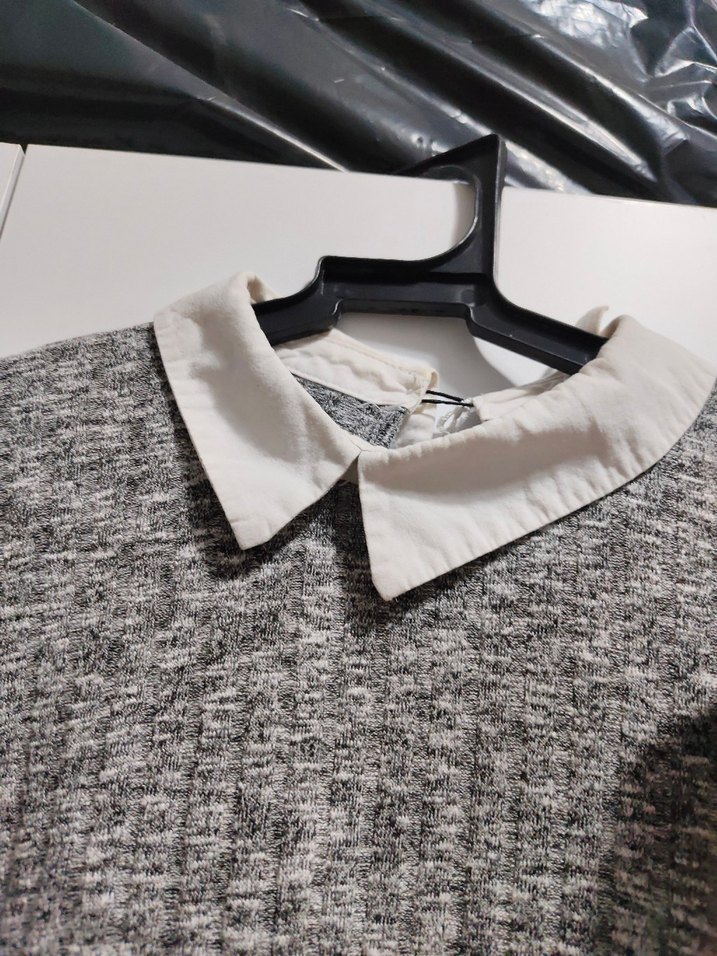 Gri Uzun Kollu Örgü Kadın Kazak - Görsel 2