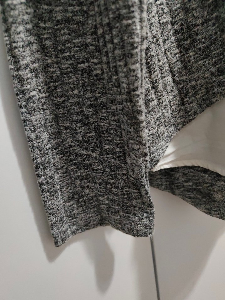 Gri Uzun Kollu Örgü Kadın Kazak - Görsel 4