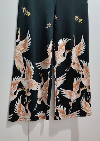 Bohem Çiçek Desenli Kadın Pantolon - Görsel 2