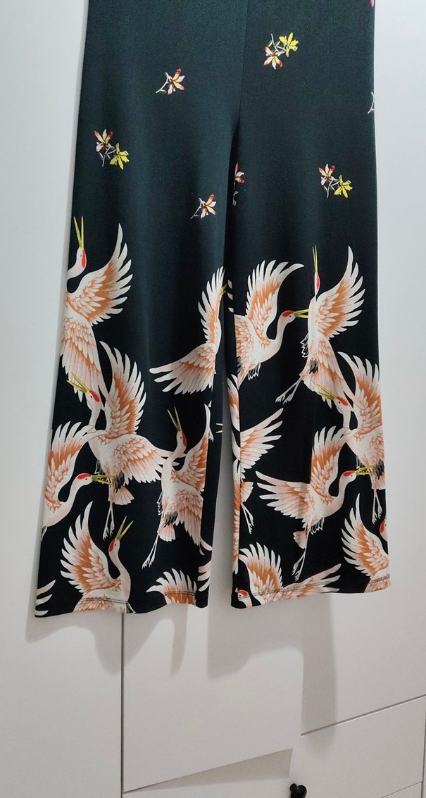 Bohem Çiçek Desenli Kadın Pantolon - Görsel 2