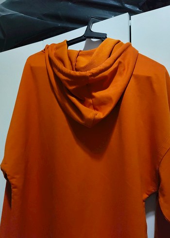 Turuncu Kapüşonlu Kadın Sweatshirt - Görsel 5