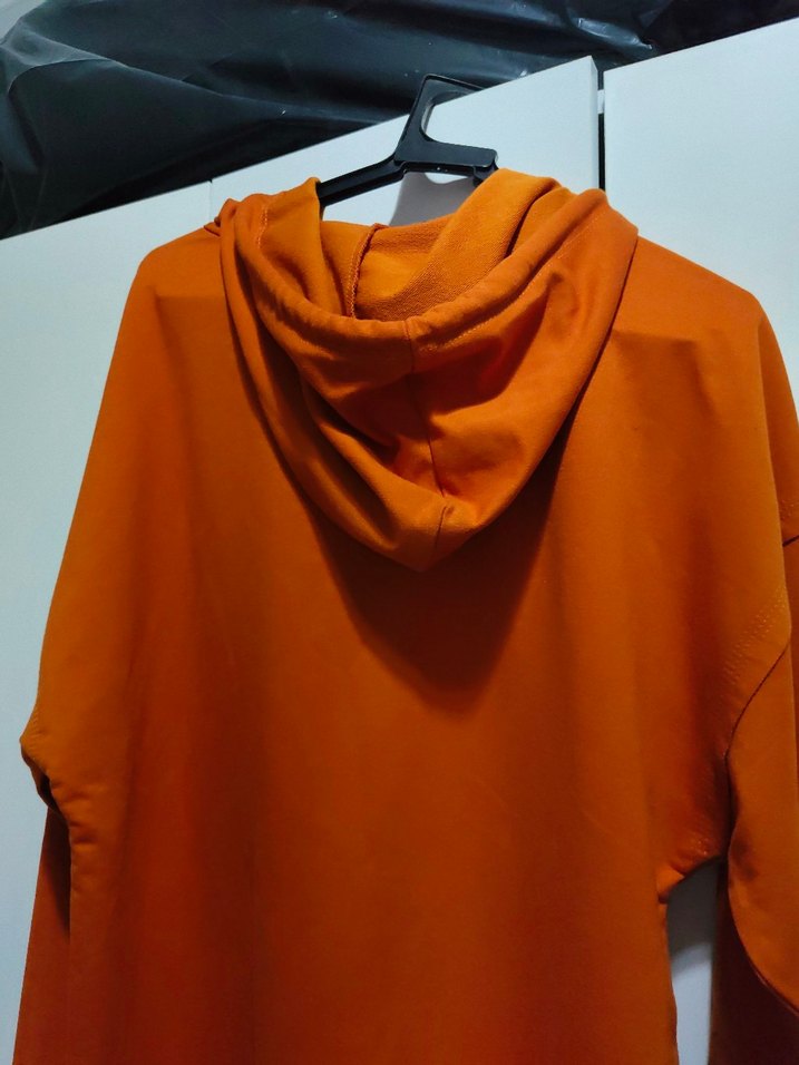 Turuncu Kapüşonlu Kadın Sweatshirt - Görsel 5