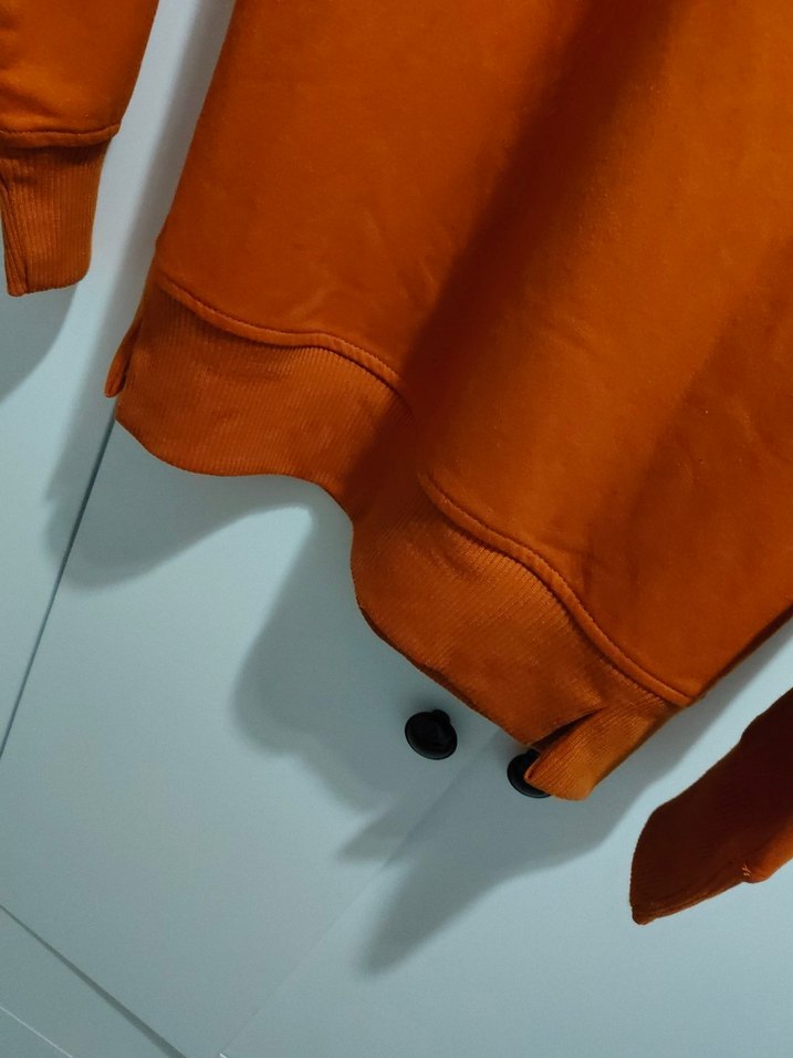 Turuncu Kapüşonlu Kadın Sweatshirt - Görsel 3