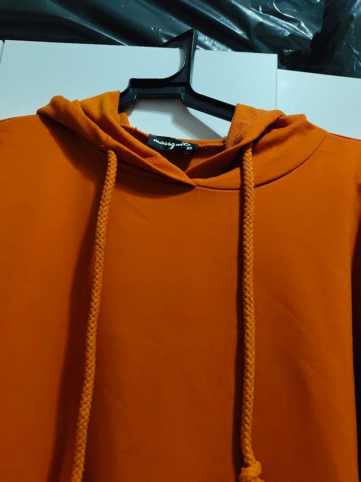 Turuncu Kapüşonlu Kadın Sweatshirt - Görsel 2