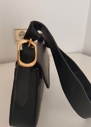 Tokalı Siyah Deri Kadın Çanta - Görsel 3