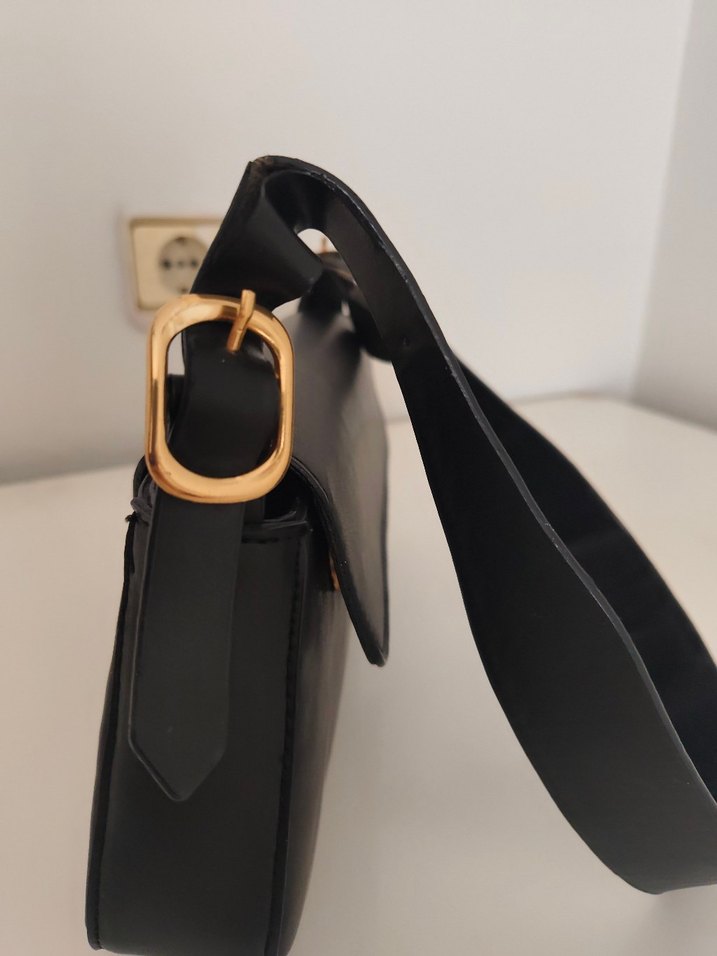 Tokalı Siyah Deri Kadın Çanta - Görsel 3