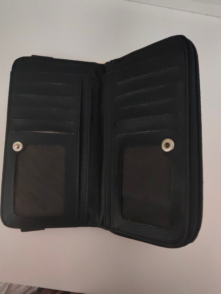 Siyah Deri Kadın Cüzdanı - Görsel 2