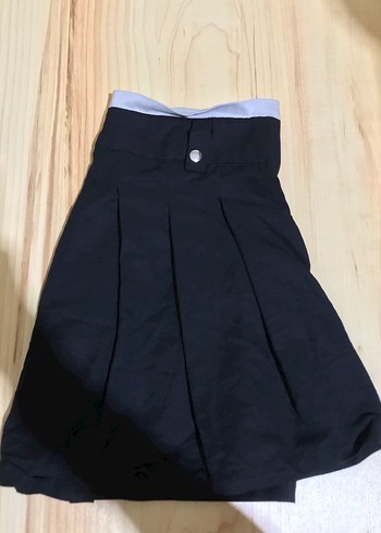 Kemerli Siyah Mini Etek - Görsel 2