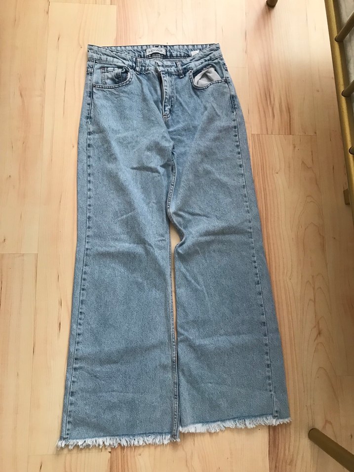 Gri Mavi Midi Kadın Denim Pantolon - Görsel 2