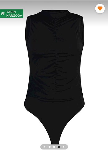 Siyah Yüksek Yakalı Kolsuz Bluz - Görsel 2