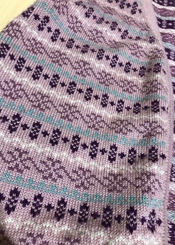 Mor Bohem V Yaka Örgü Kadın Yelek - Görsel 3