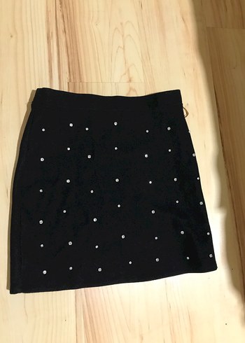 Gri Puantiyeli Kadın Mini Etek - Görsel 2