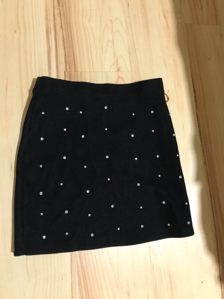 Gri Puantiyeli Kadın Mini Etek - Görsel 2