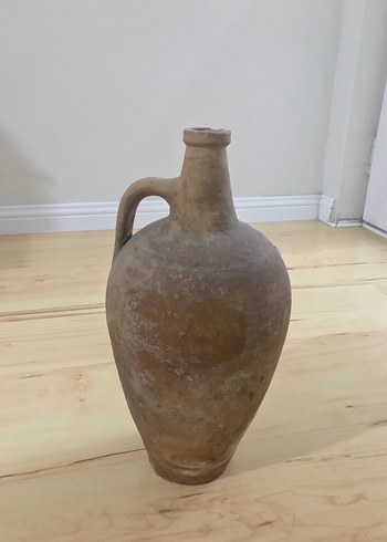 Koyu Bej Kulplu Seramik Vazo - Görsel 2