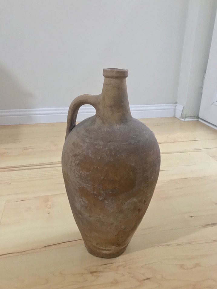 Koyu Bej Kulplu Seramik Vazo - Görsel 2