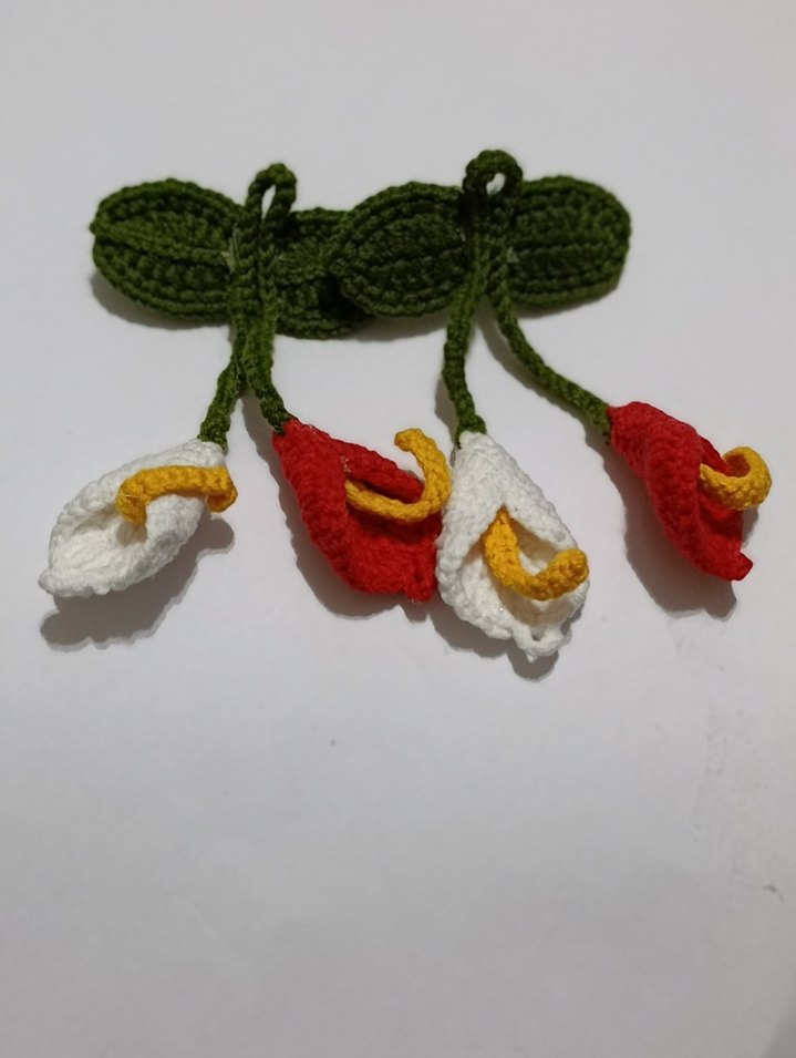 El Örgüsü Renkli Çiçek Süsü - Görsel 2