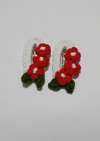 Renkli Çiçekli Bohem Dantel Çocuk Toka Seti - Görsel 5