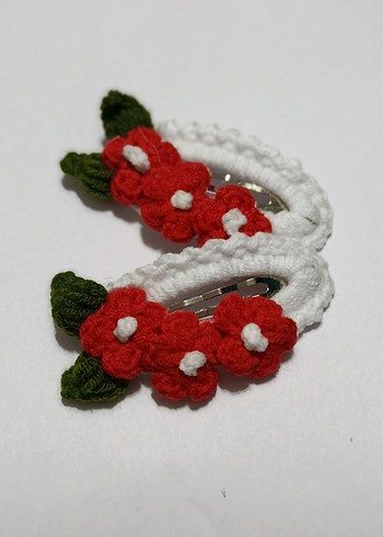 Renkli Çiçekli Bohem Dantel Çocuk Toka Seti - Görsel 4