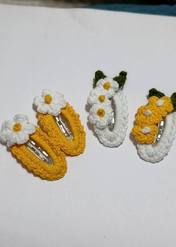 Renkli Çiçekli Bohem Dantel Çocuk Toka Seti - Görsel 2