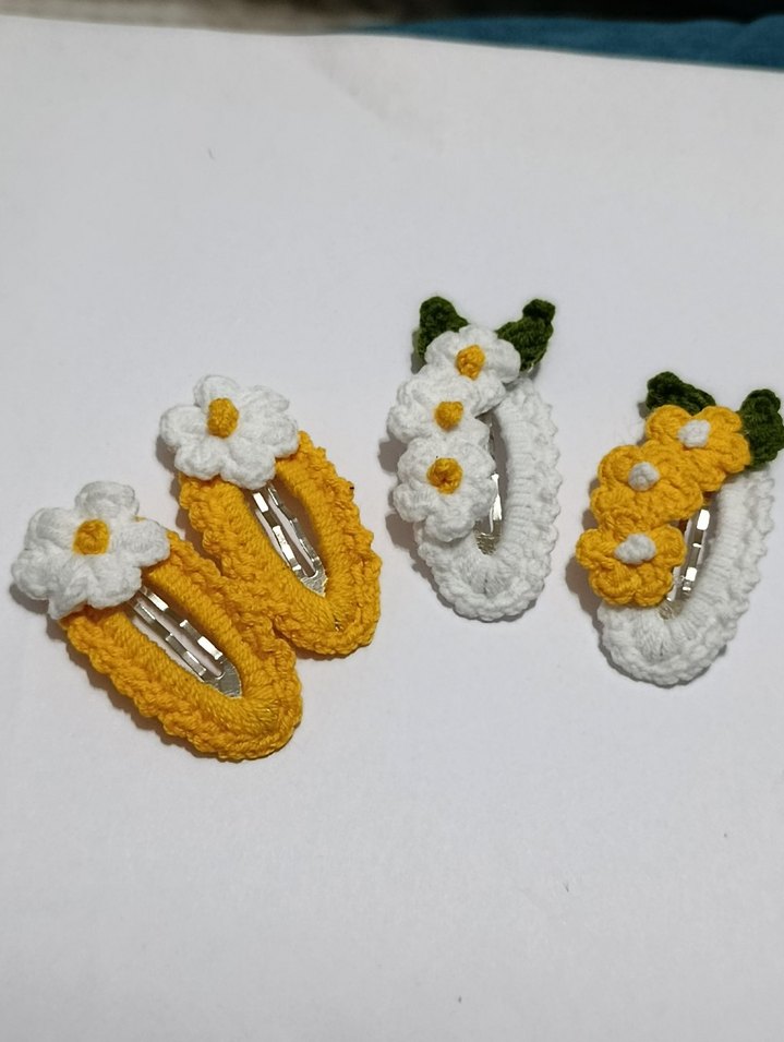 Renkli Çiçekli Bohem Dantel Çocuk Toka Seti - Görsel 2