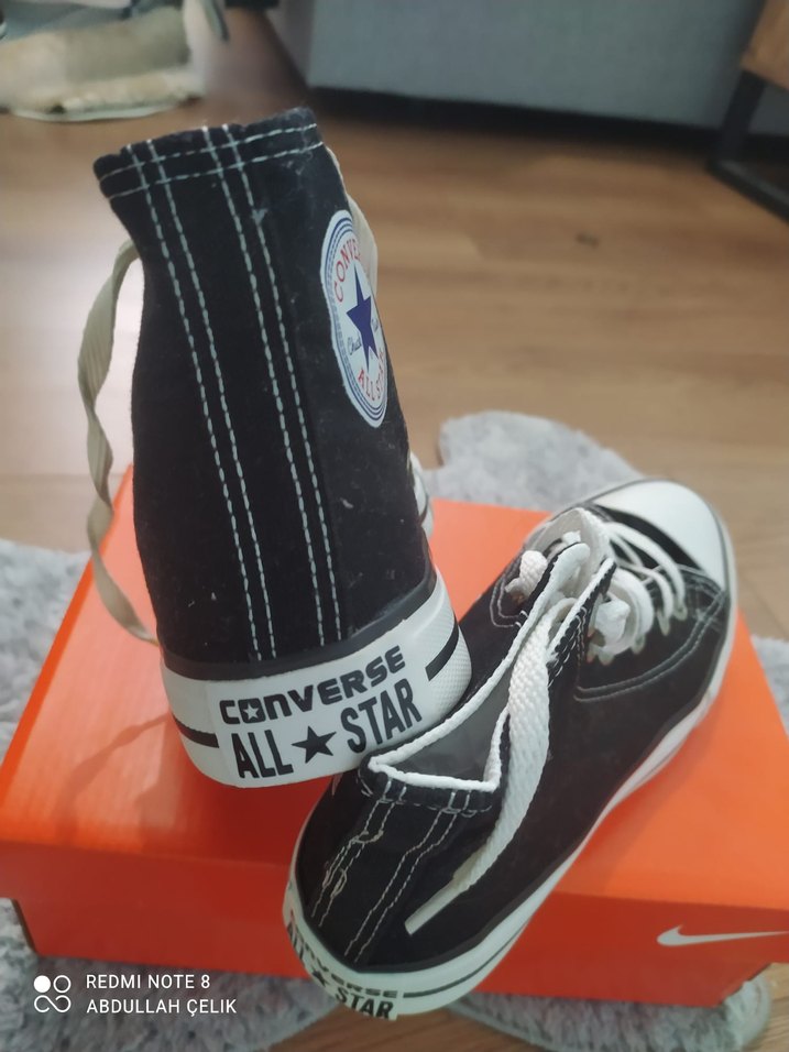 Yüksek Topuklu Siyah Elastik Spor Ayakkabı - Görsel 3