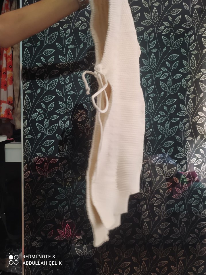 Beyaz Örgü Kadın Süveter - Görsel 2