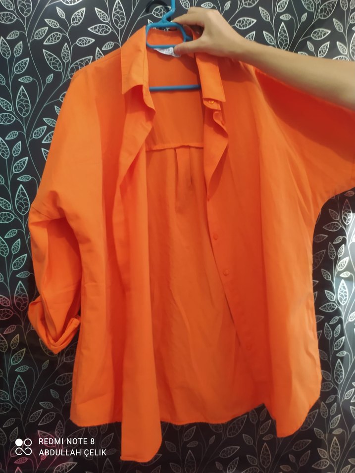 Sarı Çiçek Desenli Uzun Kollu Pamuklu Gömlek - Görsel 4