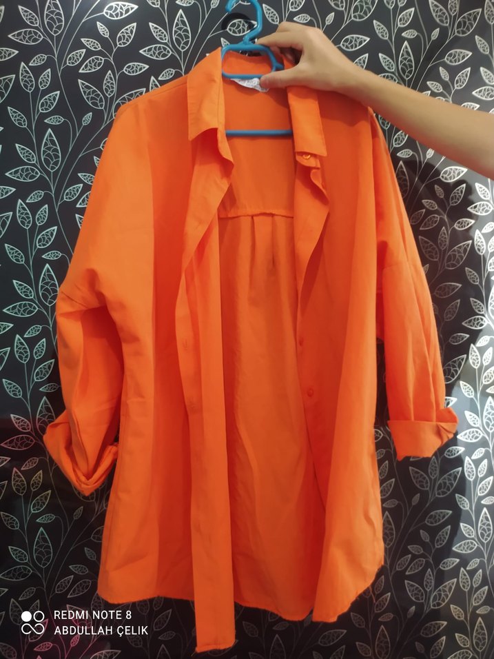 Sarı Çiçek Desenli Uzun Kollu Pamuklu Gömlek - Görsel 5