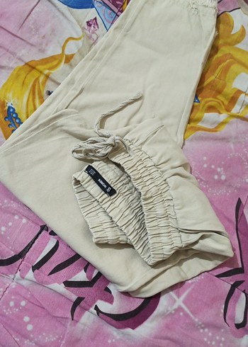 Bej Midi Kadın Pamuk Kumaş Pantolon - Görsel 3